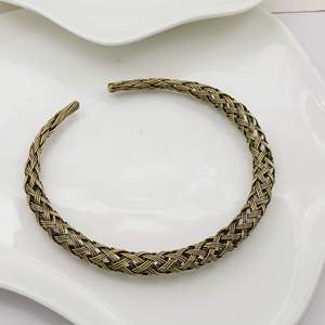 Vintage Braided <b>Rope</b> <b>Chain</b> Choker Necklace 22k Gold Plated Precious Metal Alloy Unisex Everyday Wear Style - Product Image 3
