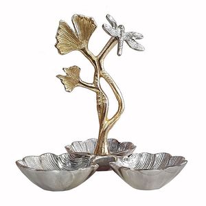 Ensemble de service de fruits secs en laiton de luxe avec deux supports artistiques pour offrir en cadeau et décorer la table, idéal pour la décoration de la maison - Product Image 3