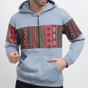 Sweat-shirt à capuche pour homme, couleur unie, en molleton, coupe classique, style décontracté, automne, tricoté, manches longues, bleu - Product Image 3