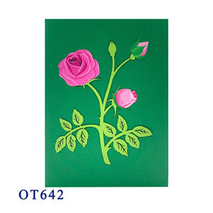 การ์ดป๊อปอัพดอกกุหลาบหลากสี ขายดีที่สุด งานฝีมือกระดาษอวยพร 3 มิติจากเวียดนาม ขายส่ง พิมพ์ออฟเซ็ต งานฝีมือยอดนิยม - Product Image 1