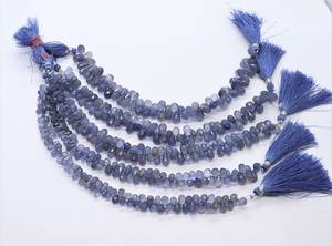 Perles d'iolite naturelle facettées en forme de goutte, perles de pierre précieuse d'iolite bleue, perles d'iolite facettées en forme de goutte pour la fabrication de bijoux, 8 pouces - Product Image 6