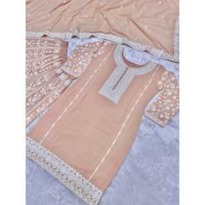 Women's <b>Top</b>-Plazzo Set with Embroidery Chain <b>Stitched</b> Work and Dupatta Fashionable <b>Top</b> and Dupatta with Elegant Embroidery Work - Product Image 2