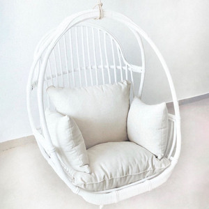 Rattan <b>hanging</b> chair set patio <b>garden</b> furniture egg shaped pod handcrafted moon swing chairs - Product Image 2