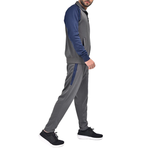 Conjunto Deportivo para Hombre, Manga Larga, Bloques de Color, Cuello Alto con Media Cremallera, Bolsillos Laterales, Corte Regular, Estilo Casual Otoñal - Product Image 2