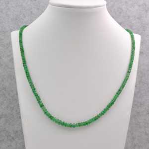 Collier ras du cou ajustable en émeraudes naturelles de Zambie, facettées en rondelles, 3,5-4,5 mm, pour femmes, vente en gros - Product Image 1