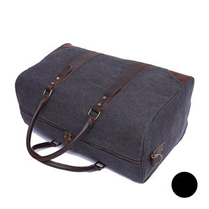 Sac de voyage en cuir et toile à fermeture éclair, qualité export OEM, sac de week-end imperméable, bagage à main LCTB-0059 - Product Image 1