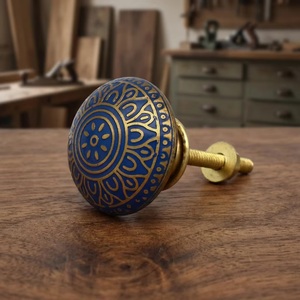 Moroccan Handicrafts Modern Etched Brass Cabinet Knobs Pulls Eco-Friendly Durable for Kitchen Wardrobe Drawer Dresser Bedroom - Product Image 3