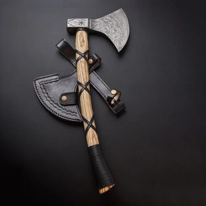 Hacha de Alta Calidad LEGACY BLADES, Forjada a Mano en Acero de Damasco, Grado Industrial, Mango de Madera Natural, Profesional para Partir Leña - Product Image 3