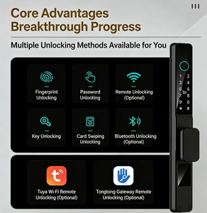 Tuya/TT Lock 防水スマートアルミドアロック 指紋認証 パスワード ガラスドア クラウドアプリロック - Product Image 6