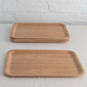 Bandeja de Servir de Madera Hecha a Mano con Asa, Diseño Moderno, Forma Rectangular, para Mesa de Comedor - Product Image 2
