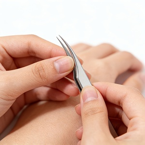 Pinzas Curvas de Acero Inoxidable para Extensión de Pestañas de 12.5 cm, Herramienta de Aislamiento de Pestañas de Precisión para Maquilladores Profesionales - Product Image 3