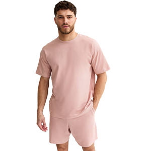 Ensemble T-shirt et short décontracté pour homme, 100 % coton, respirant, à manches courtes, avec logo personnalisé et motif tie-dye, idéal pour l'été - Product Image 1