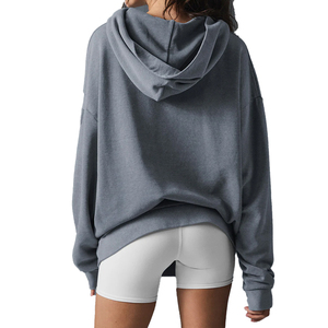 Sudadera con capucha vintage personalizada de gran demanda para mujer, estilo oversize, de forro polar lavado, ropa urbana, proveedor OEM de sudaderas con capucha de marca privada - Product Image 2
