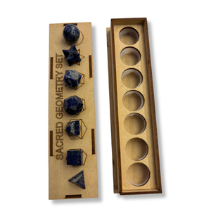 Ensemble de formes géométriques en Lapis Lazuli naturel, 20-25 mm, formes de cristaux géométriques polies, géométrie sacrée, vente en gros - Product Image 1