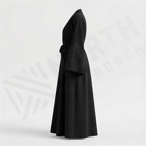 Ensemble Abaya 2 Pièces, Robe Musulmane Modeste, Hijab, Kaftans, Robe pour Femmes, Abaya Musulmane avec Ceinture, Couleur Personnalisée, Nouveau 2025 - Product Image 3