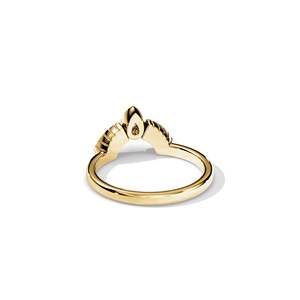 Anillo de compromiso de oro de 14k con diamante talla pera, estilo clásico para mujer, diamantes cultivados en laboratorio con certificación IGI en el lateral. - Product Image 4