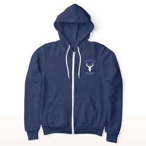 Custom Logo Navy Blue Full Zip Ski Hoodie Warm Fleece <b>Winter</b> Sweatshirt Outdoor Hooded <b>Jacket</b> Sportswear Heavyweight Soft Coat - Product Image 1