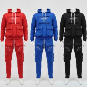 Conjunto de Sudadera con Capucha y Pantalones Deportivos para Hombre, Talla Grande, de Poliéster/Algodón, Transpirable, Ropa Deportiva Urbana para Hombre - Product Image 5