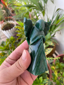 Figurine d'ange en fuchsite sculptée à la main, ange gardien en cristal, fabricant OEM ODM - Product Image 2