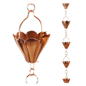 Chaîne de pluie décorative en aluminium martelé couleur étain robuste, style médiéval, résistante à la rouille, pour remplacement de gouttière et de descente d'eau - Product Image 5