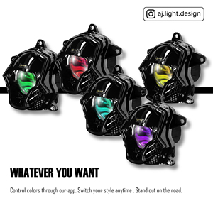 AJLIGHT DESIGN MMBCU Faro Proyector LED RGB Controlado por App, Ojo de Pez de 3 Pulgadas, Luz Alta/Baja, Impermeable, Personalizado - Product Image 2