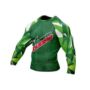 Camiseta de compresión transpirable de secado rápido para MMA y BJJ con estampado digital personalizado OEM para hombre de manga corta - Product Image 2