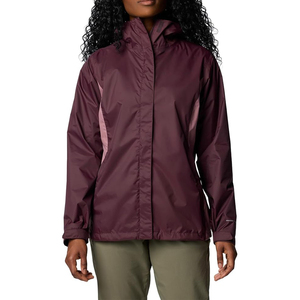 Chaqueta Impermeable para Mujer, Color Borgoña, Cortavientos, con Capucha, Diseño de Dos Tonos, Ropa Deportiva para Exteriores - Product Image 1