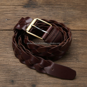 Cinturón de Cuero Genuino para Hombre y Mujer, con Hebilla de Aleación, Cuero de Grano Completo, Estilo Ejecutivo Trenzado, de Alta Calidad - Product Image 1