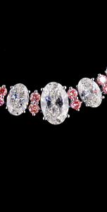 High Jewelry Luxury Designer Bridal Wedding <b>Statement</b> <b>Necklace</b> Elegant 18K Solid Gold Tennis Oval - Product Image 2