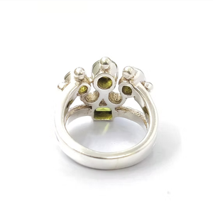 Multi <b>Peridot</b> Gemstone Luxury Design <b>Ring</b> Made 925 Silver - Perfect Anniversary Gift Jewelry for Her - Product Image 4