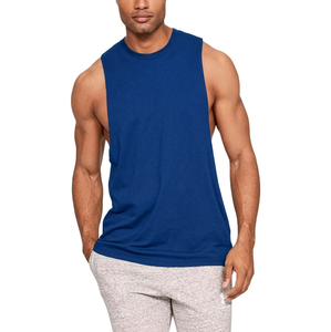 Débardeur de sport pour homme 100 % coton, style urbain, respirant et écologique, avec logo frontal, idéal pour la musculation estivale - Product Image 1