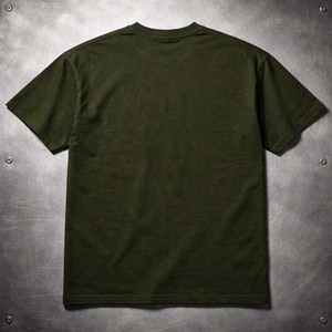 T-shirt homme vert olive uni en coton, col rond, manches courtes, logo personnalisé, streetwear - Product Image 2