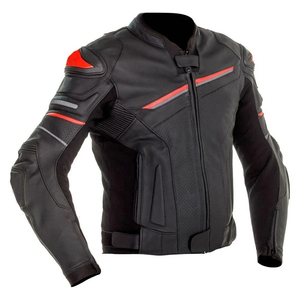 Chaqueta de Cuero para Hombre, Estilo Biker, Color Rosa Melocotón y Blanco, Cuello Alto, Cierre de Cremallera, Chaqueta de Invierno Resistente al Viento y Ecológica - Product Image 4