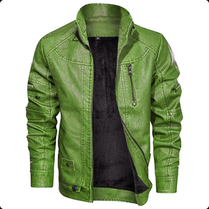 Veste en cuir pour homme multicolores, style motard classique, en cuir véritable, conçue pour la conduite et la mode quotidienne - Product Image 3