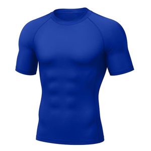 Custom OEM Sublimation Printing Raglan Sleeve <b>Compression</b> <b>Shirt</b> Blank Body <b>Men</b> Spandex Training Rash Guard Manufacturer - Product Image 1