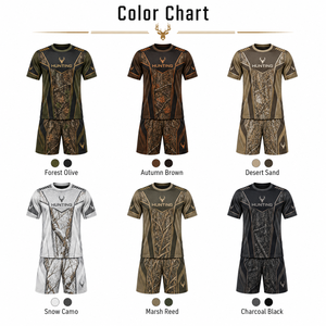 Conjunto de Camisa de Manga Corta y Pantalones Cortos de Camuflaje para Caza para Hombre, Ropa de Verano Transpirable de Poliéster para Actividades al Aire Libre - Product Image 4