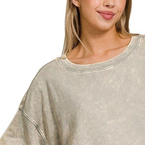 Camisetas de algodón transpirables personalizables al por mayor para mujer, estilo vintage con logo frontal, lavado ácido, moda urbana, económicas para el verano - Product Image 5