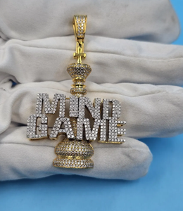 Pendentif Lettre en Moissanite Plaqué Or pour Occasions Festives Style Hip Hop - Product Image 3