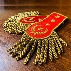 Épaulettes brodées à la main en fil de bullion découpé au laser, personnalisées pour la défense personnelle, faites à la main avec couleur et forme sur mesure - Product Image 6