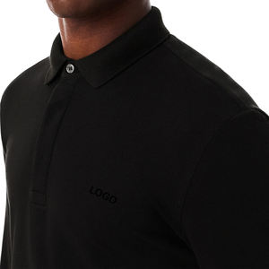 Nueva Camisa de Hombre de Manga Larga, Tejida en Algodón Piqué Elástico, Puños Acanalados, Corte Regular, Transpirable, Suave, Cómoda para Uso Diario, Estilo Casual - Product Image 4