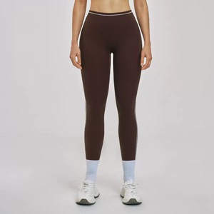 Leggings de compression sur mesure, longueur intégrale, noir et rouge, tricotés en Spandex et Nylon, taille élastique sportive, toutes saisons - Product Image 2