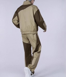 Ensemble de survêtement homme color block col montant manches longues en polyester et coton, streetwear respirant coupe régulière pour l'automne avec détails latéraux - Product Image 2
