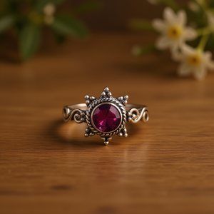 แหวนแฟชั่นพลอยโกเมน (3.8 กรัม) - Product Image 3