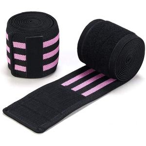 Gros Haltérophilie Genou Wraps (Paire) De Compression et Élastique Soutien Pour salle de Musculation et Puissance De Levage Genou Wraps 90 pouces - Product Image 6