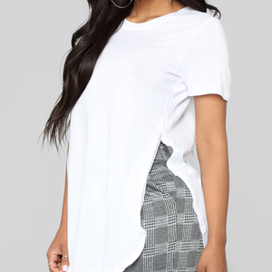 T-shirt uni à manches courtes pour femme, vente en gros, personnalisable, haute qualité, collection 2026, best-sellers - Product Image 5