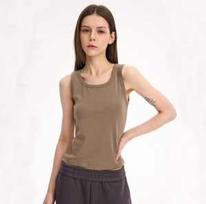 Débardeur décontracté uni pour femmes et jeunes filles, coupe ajustée, sans manches, style sport - Product Image 3