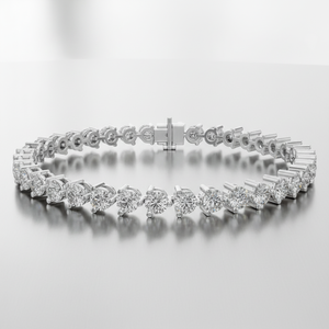 Pulsera de cadena tipo tenis de lujo para mujer, de oro amarillo de 9K, 14K, 18K, con diamantes cultivados en laboratorio, corte brillante, claridad VS1, IGI - Product Image 4