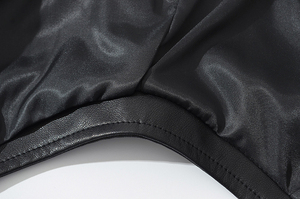 Chaqueta de Motociclista de Cuero Genuino para Mujer, Cuello Alto, Manga Larga, Cierre de Cremallera, Estilo Otoñal - Product Image 6
