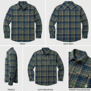 Custom OEM Men Sherpa Fleece <b>Lined</b> Plaid Flannel Shirt Jacket Winter Warm Cotton Outdoor Workwear <b>Coat</b> Wholesale ODM Manufacture - Product Image 3