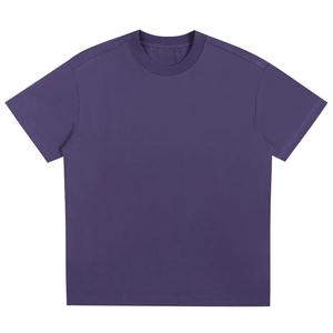 T-shirts pour hommes en coton 100% uni, surdimensionnés, décontractés, respirants, écologiques, 220 grammes, avec logo imprimé personnalisé 2026 - Product Image 1